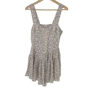 Aerie Cream and Blue Floral Romper